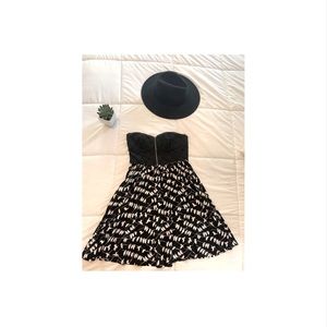 Strapless black bird sundress